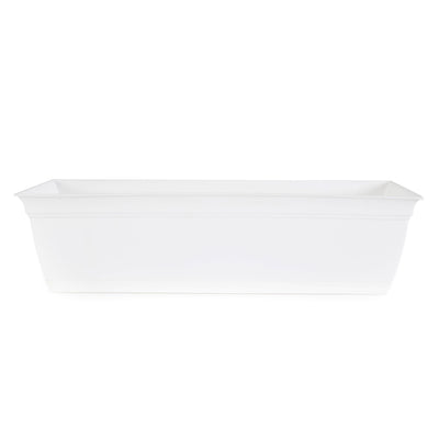 The HC Companies 24 Inch Window Flower Box with Removable Saucer, White (6 Pack) - VMInnovations