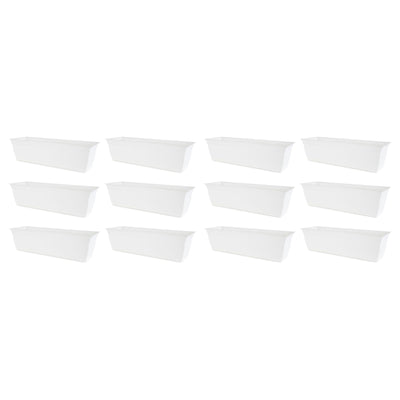 The HC Companies 24 Inch Window Flower Box w/Removable Saucer, White (12 Pack)