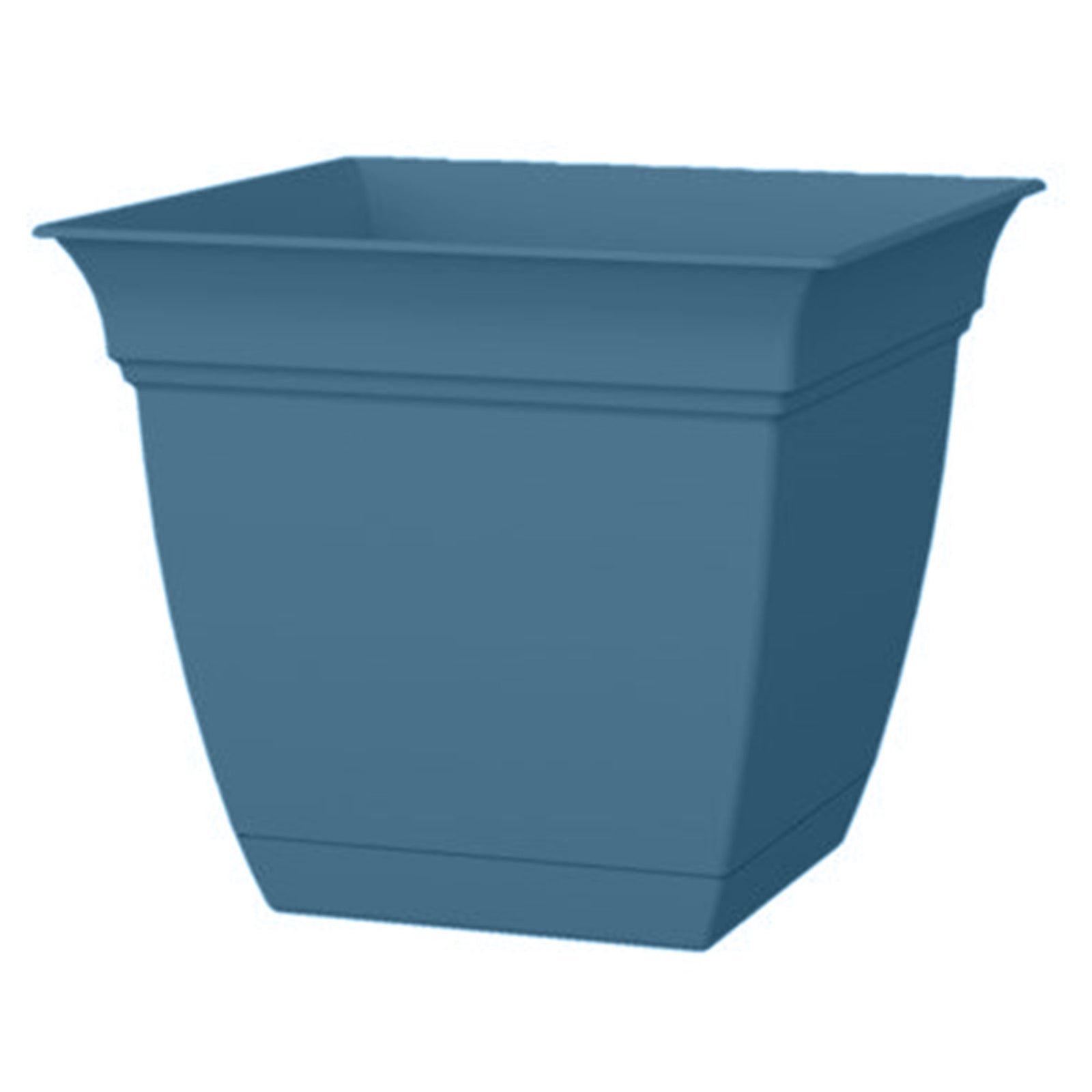 HC Companies 12 Inch Eclipse Planter with Attached Saucer, Slate Blue (2 Pack) - VMInnovations