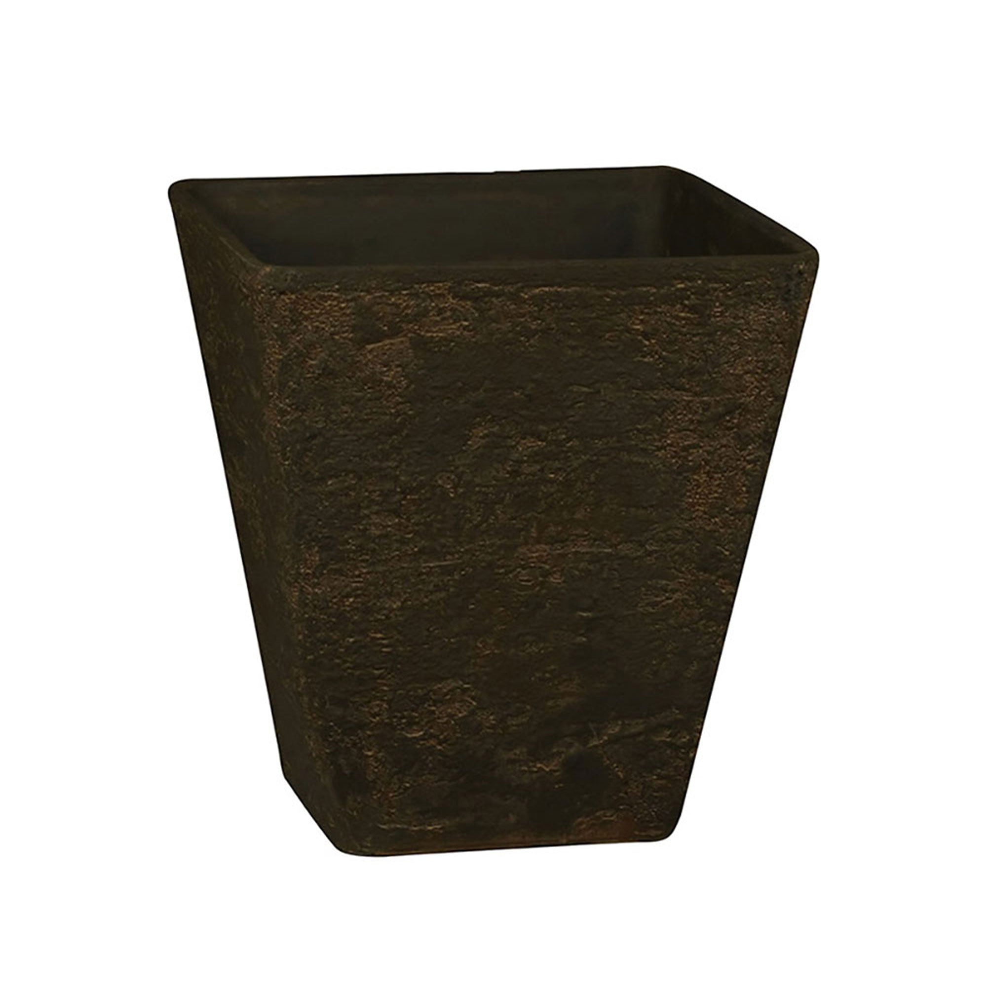 HC Companies 16 Inch Tahoe Outdoor Square Planter Pot, Falcon Brown (2 Pack) - VMInnovations