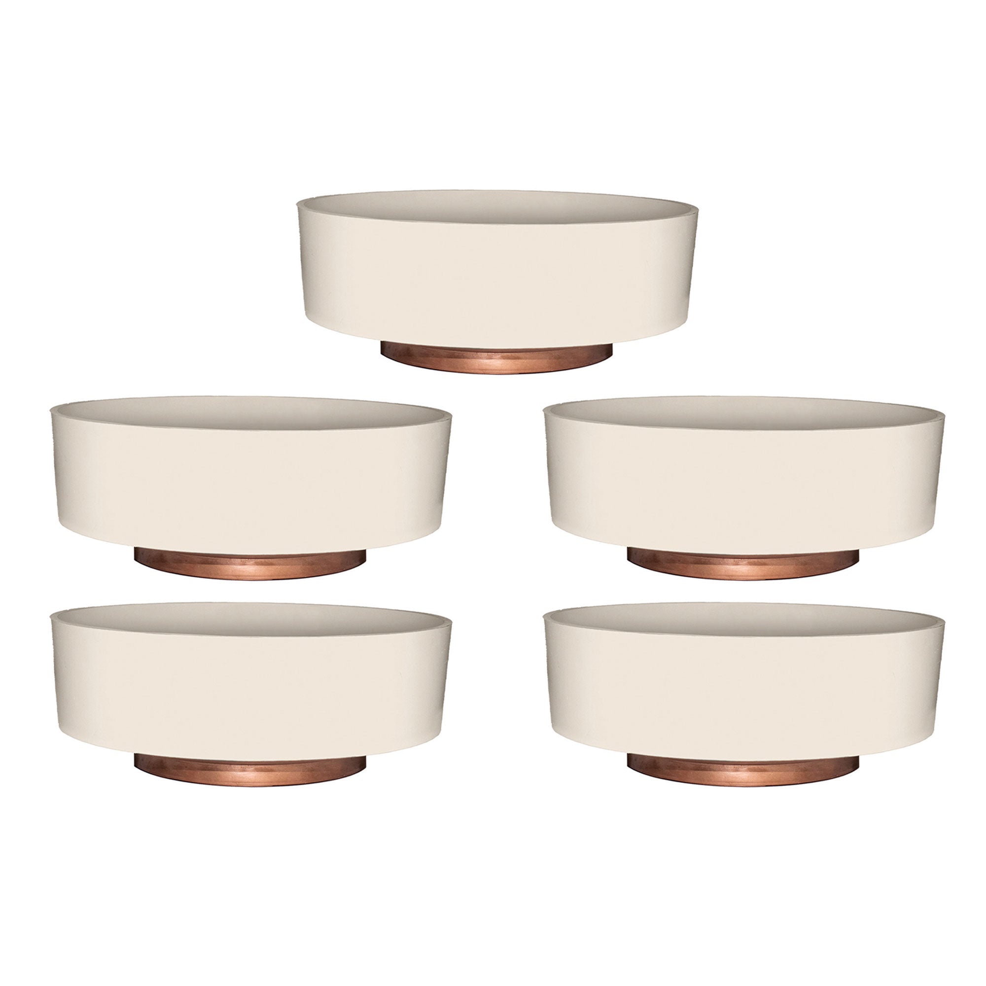 The HC Companies 8 Inch Capri Bowl Indoor Planter Pot, Vanilla Bisque (5 Pack)