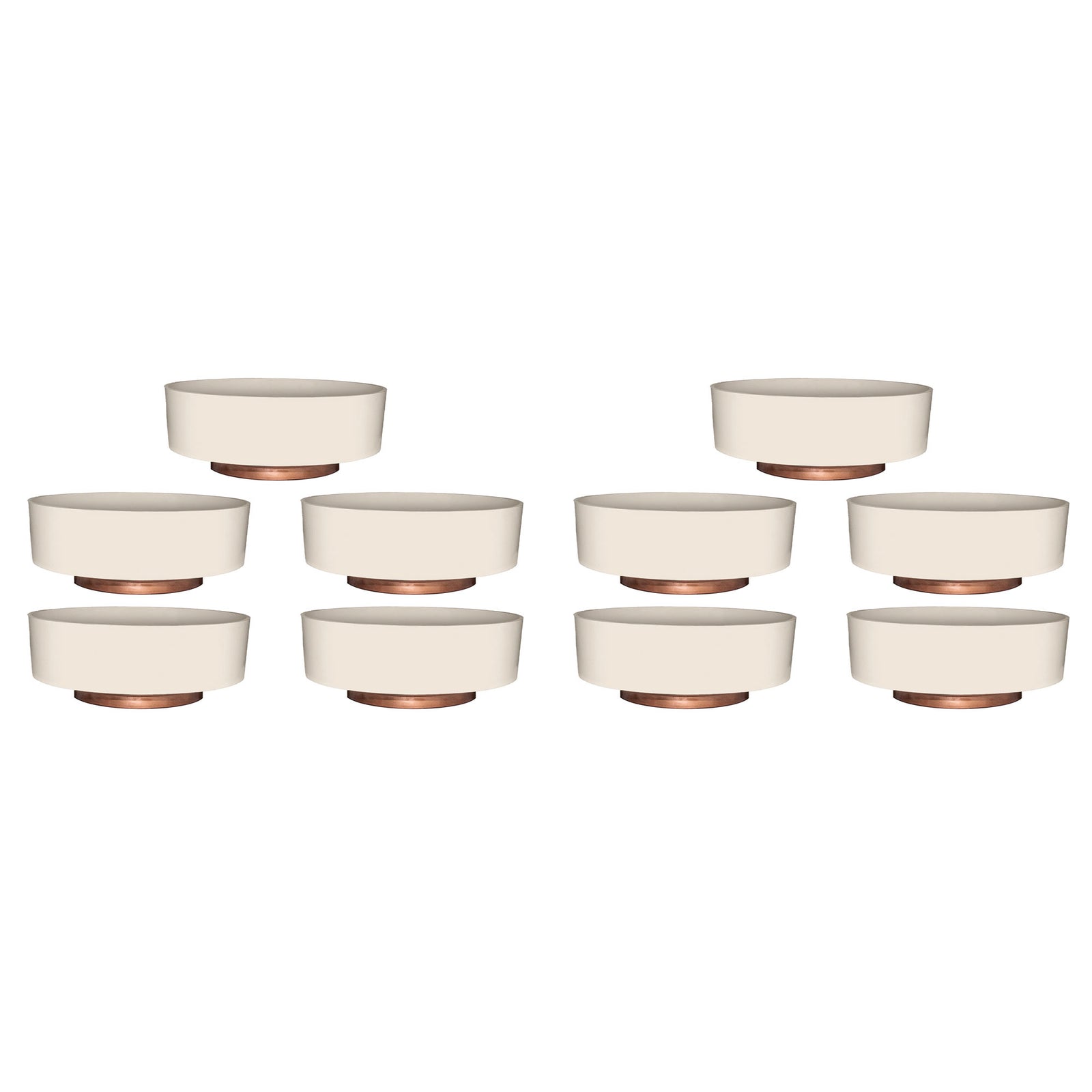 The HC Companies 8 Inch Capri Bowl Indoor Planter Pot, Vanilla Bisque (10 Pack) - VMInnovations