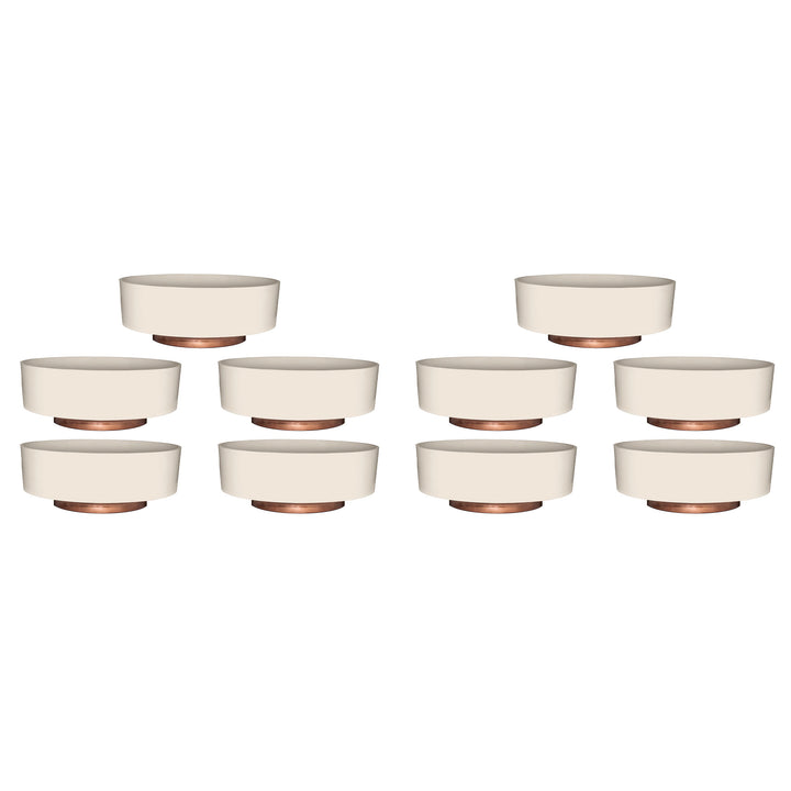The HC Companies 8 Inch Capri Bowl Indoor Planter Pot, Vanilla Bisque (10 Pack) - VMInnovations