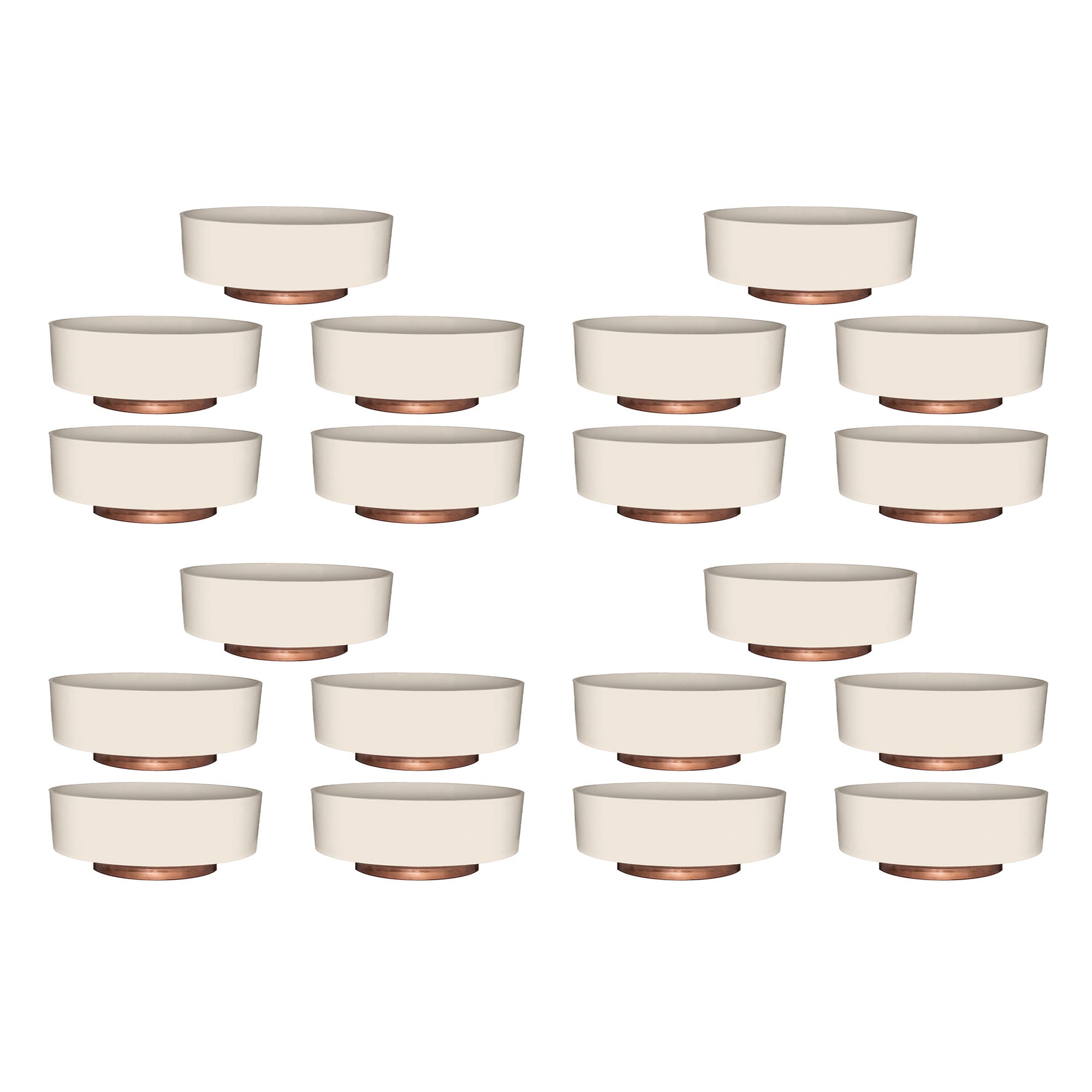 The HC Companies 8 Inch Capri Bowl Indoor Planter Pot, Vanilla Bisque (20 Pack)