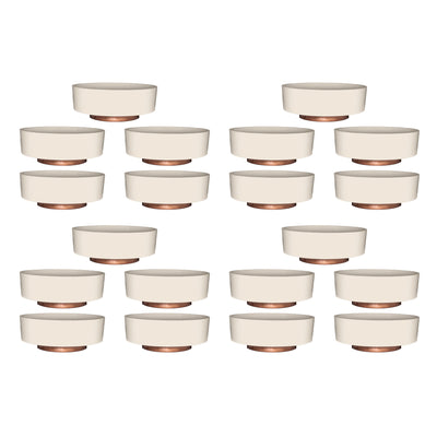 The HC Companies 8 Inch Capri Bowl Indoor Planter Pot, Vanilla Bisque (20 Pack)