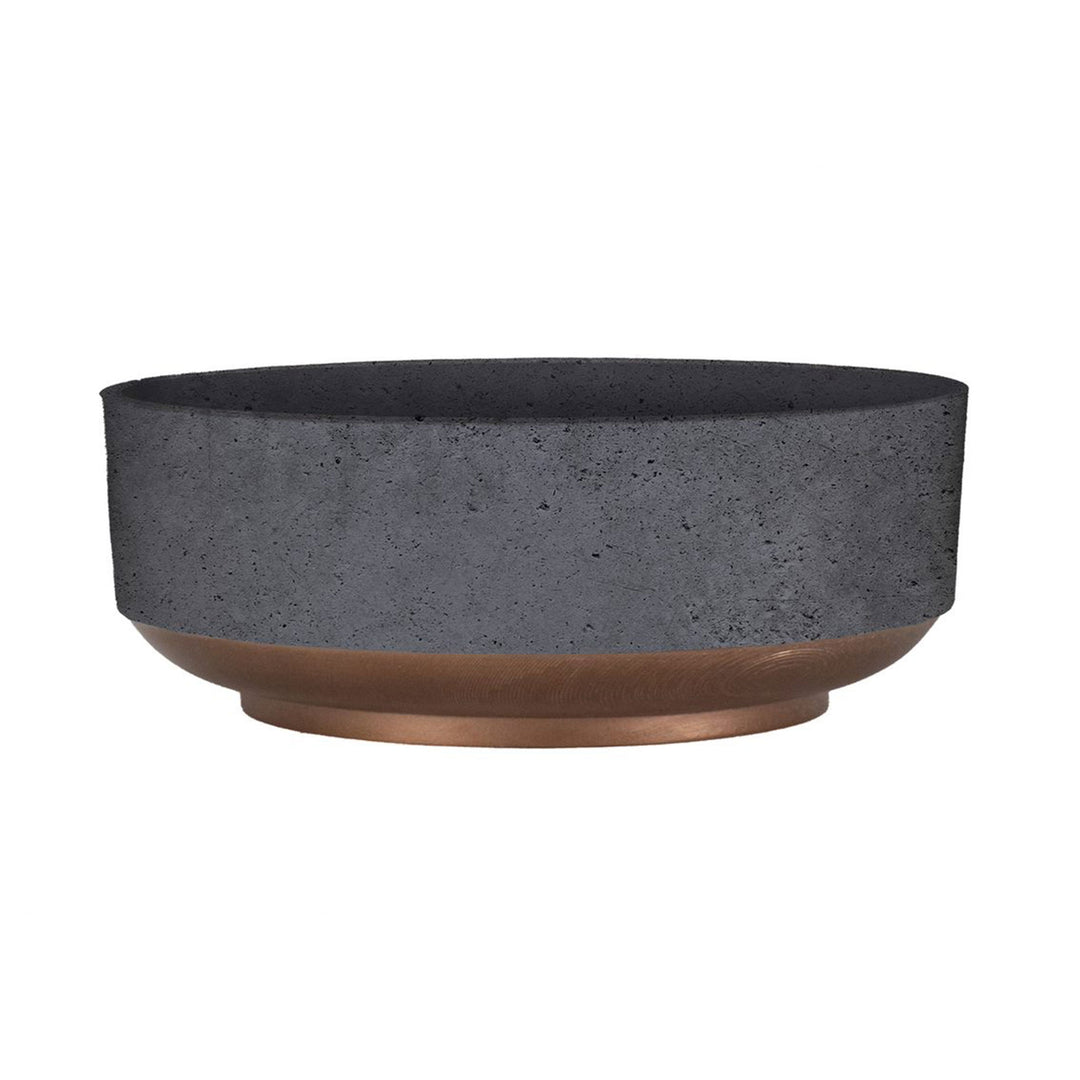 The HC Companies Capri Bowl Succulent Planter, Faux Concrete Copper (2 Pack)