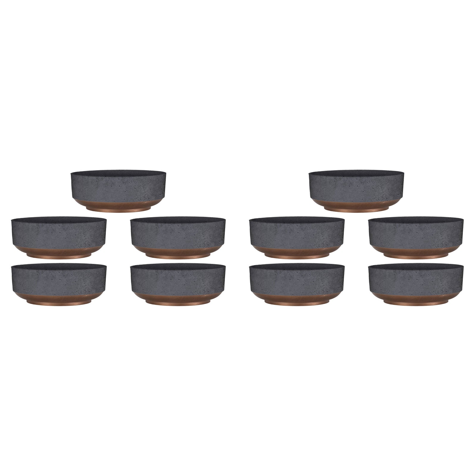 The HC Companies Capri Bowl Succulent Planter, Faux Concrete Copper (10 Pack) - VMInnovations