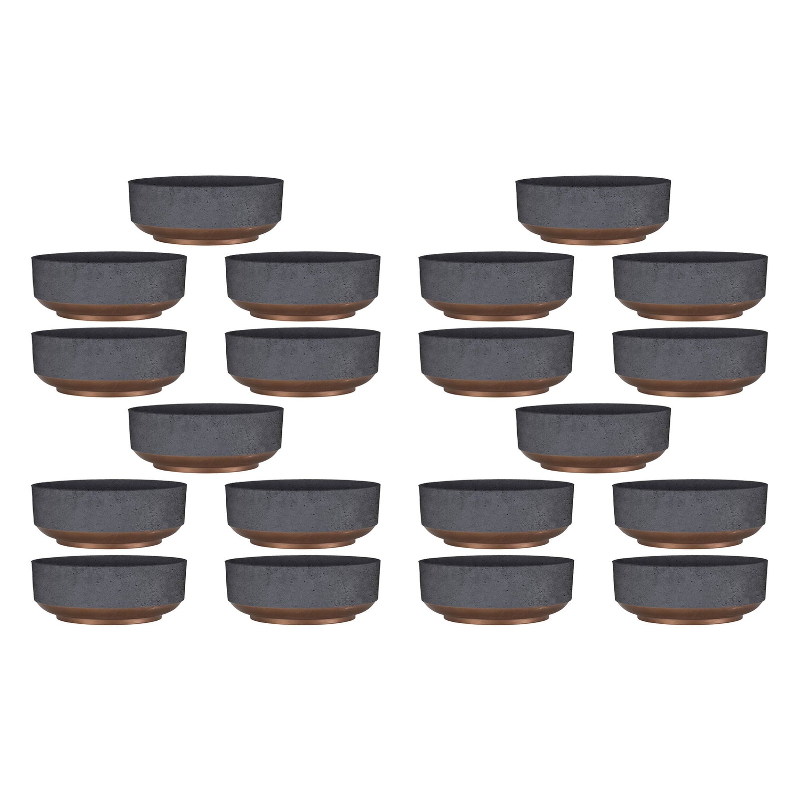 The HC Companies Capri Bowl Succulent Planter, Faux Concrete Copper (20 Pack) - VMInnovations