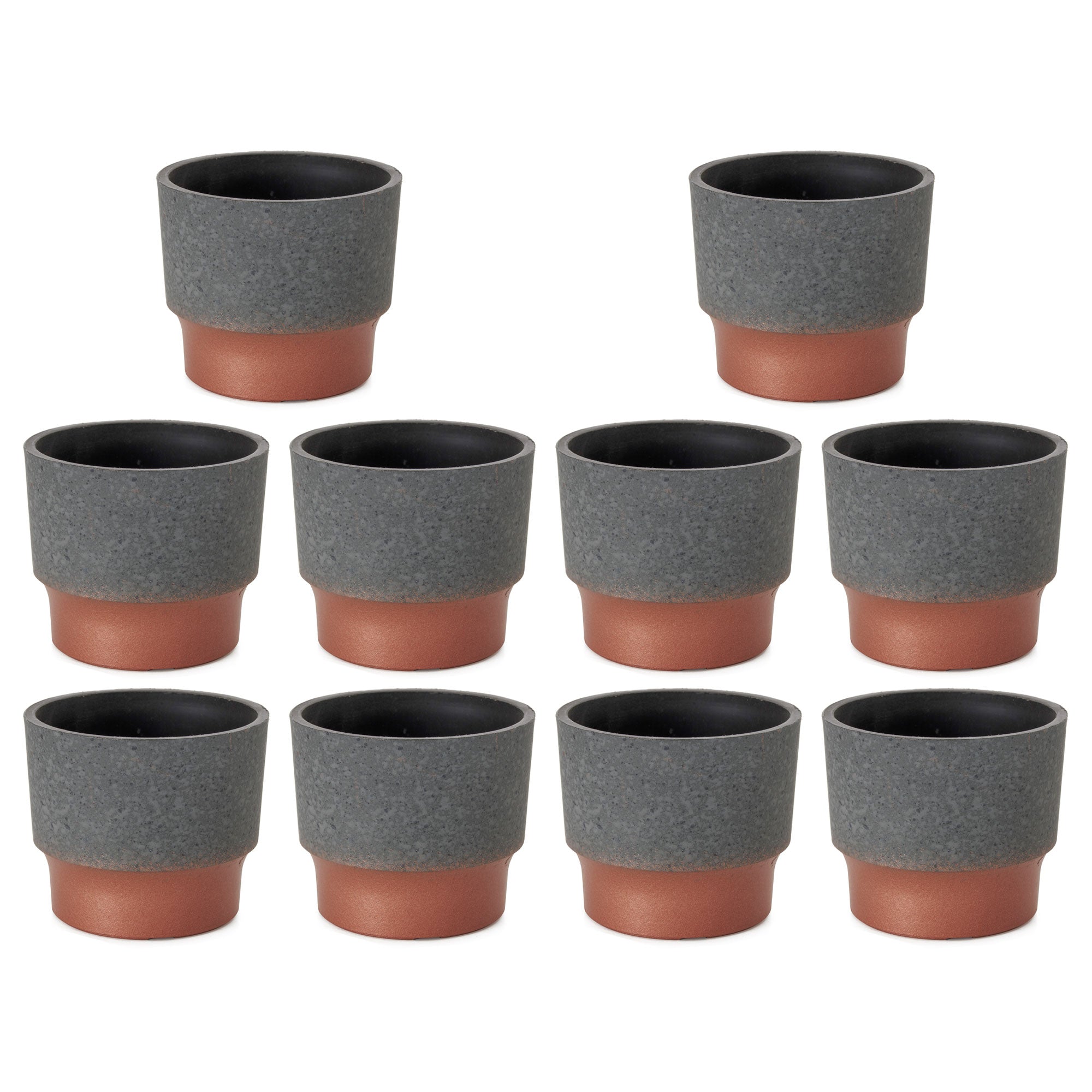 The HC Companies Sprite Succulent Planter Pot, Faux Concrete Copper (10 Pack)