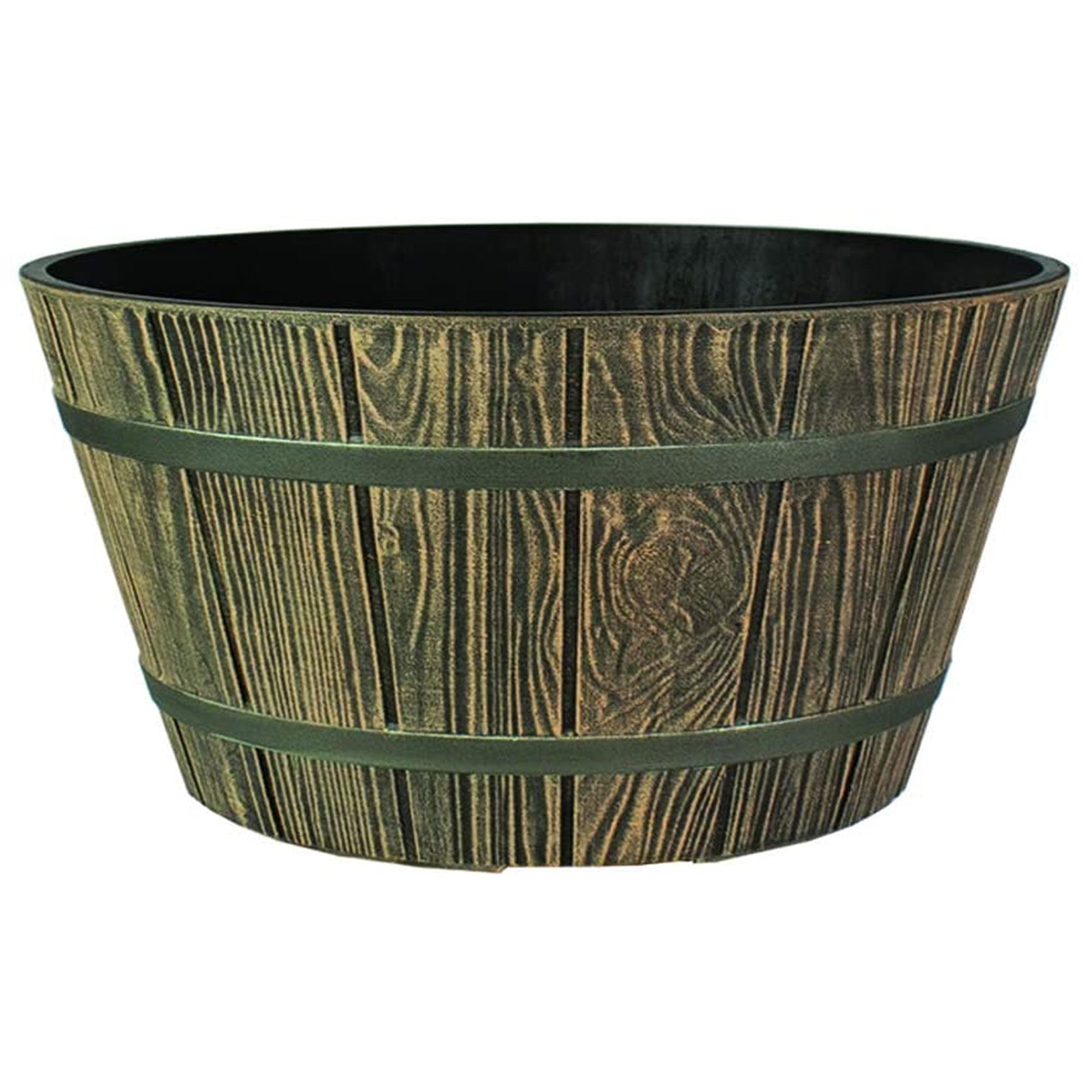 HC Companies 16" Indoor Outdoor Aged Wooden Oak Whiskey Barrel Planter (2 Pack) - VMInnovations