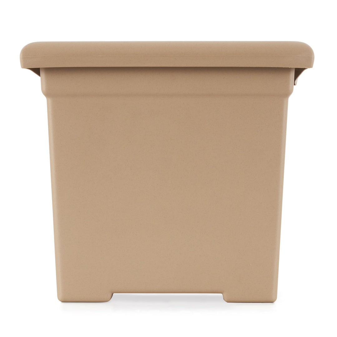 HC Companies 13.25" x 15.5" Outdoor Square Accent Planter, Sandstone (3 Pack)