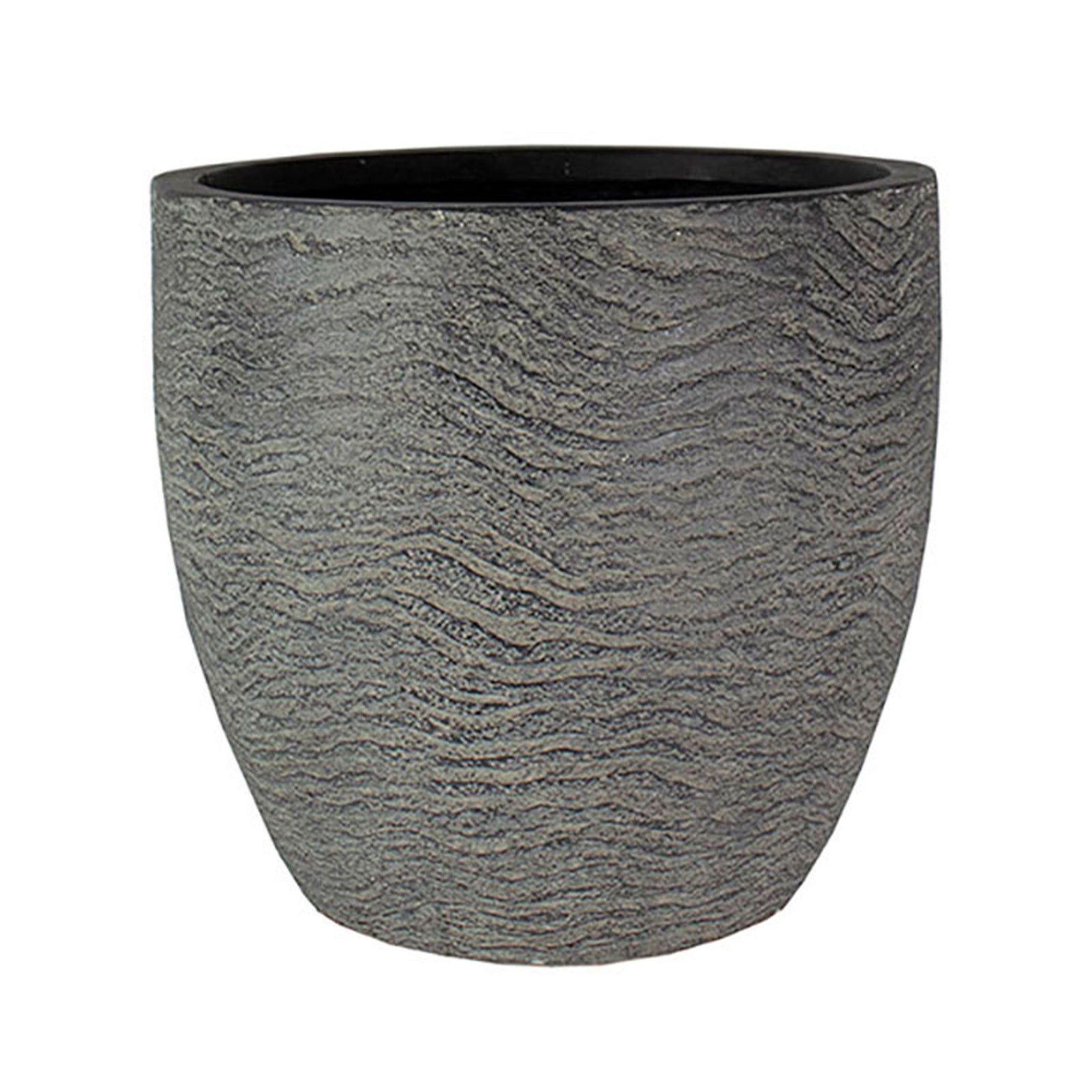 HC Companies Aspen 12 Inches Indoor Outdoor Round Planter, Charcoal (2 Pack) - VMInnovations