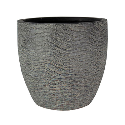 HC Companies Aspen 12 Inches Indoor Outdoor Round Planter, Charcoal (4 Pack)