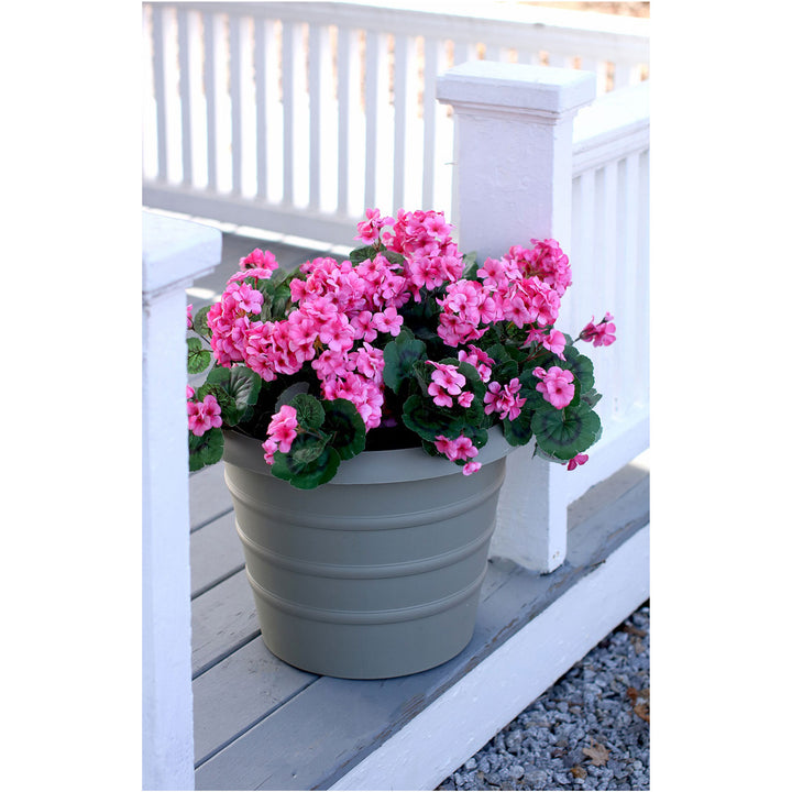 HC Companies Aspen 20" Indoor Outdoor Round Planter, Chocolate Brown (2 Pack)