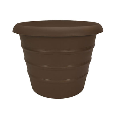 HC Companies Aspen 20" Indoor Outdoor Round Planter, Chocolate Brown (3 Pack) - VMInnovations