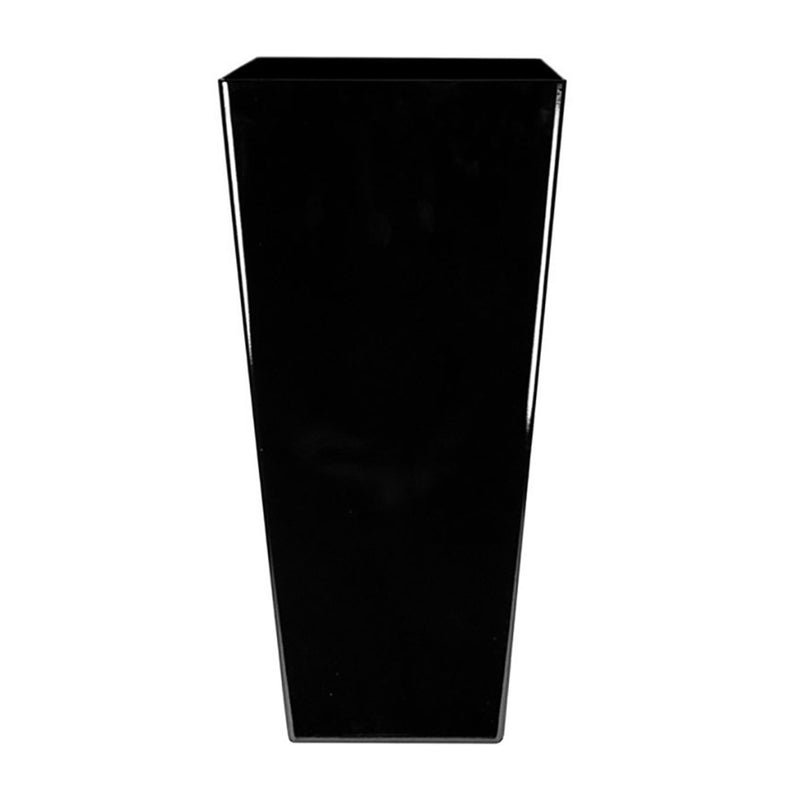 HC Companies Cascade 15" Square Self Watering Flower Pot, Black Onyx (3 Pack)