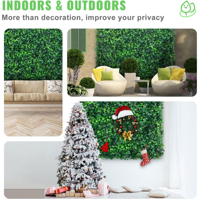 VEVOR 12pc 20"x20" Artificial Boxwood Panels for Indoor & Outdoor, Green (Used)