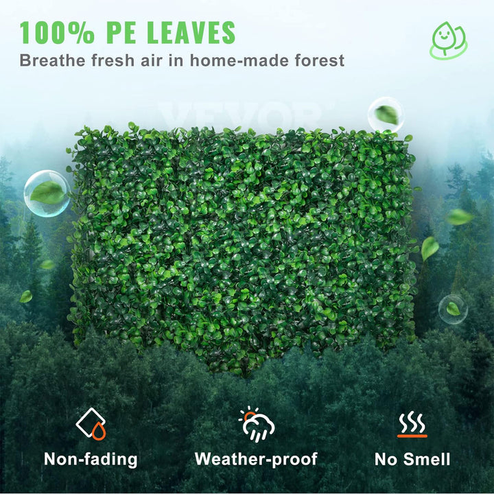 VEVOR 12pc 20"x20" Artificial Boxwood Panels for Indoor & Outdoor, Green (Used)