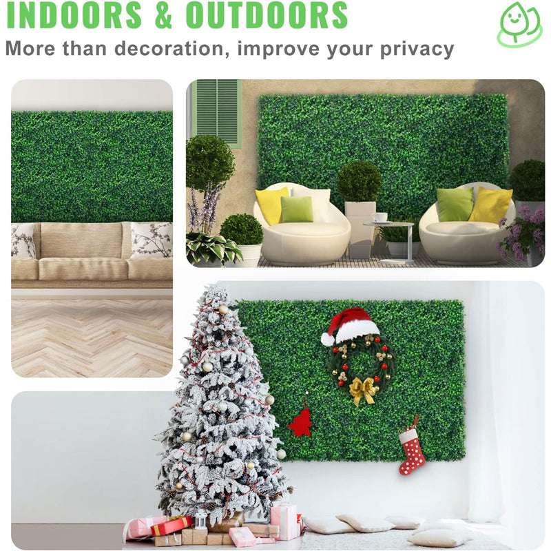 VEVOR 24pc 24"x16" Artificial Boxwood Panels for Indoor & Outdoors, Green (Used)