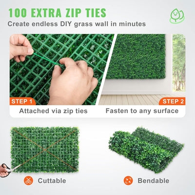 VEVOR 24pc 24"x16" Boxwood Panels for Indoor & Outdoor, Green (Open Box) - VMInnovations