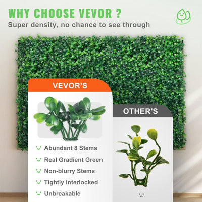 VEVOR 24pc 24"x16" Artificial Boxwood Panels for Indoor & Outdoors, Green (Used)