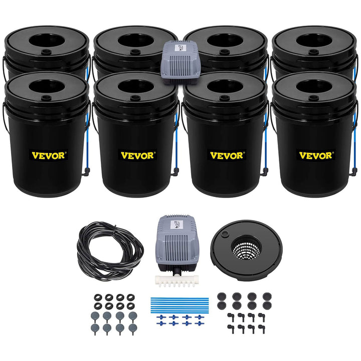 Vevor DWC Hydroponic System Water Growing Buckets w/Pump & Air Stone(Open Box) - VMInnovations