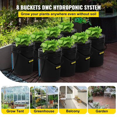 Vevor DWC Hydroponic System Water Growing Buckets w/Pump & Air Stone(Open Box) - VMInnovations