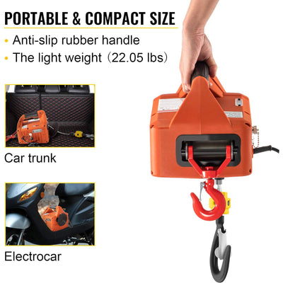 Vevor Electric Hoist Winch Crane Material Handling Tool with Remote Controller