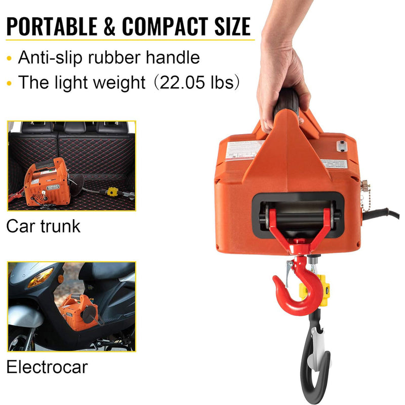 Vevor Electric Hoist Winch Crane Material Handling Tool with Remote Controller