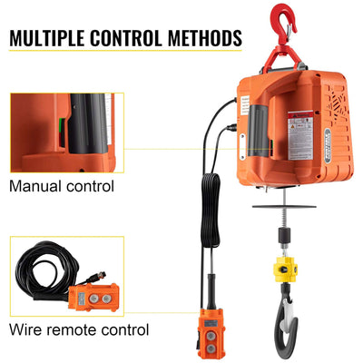 Vevor Electric Hoist Winch Crane Material Handling Tool with Remote Controller