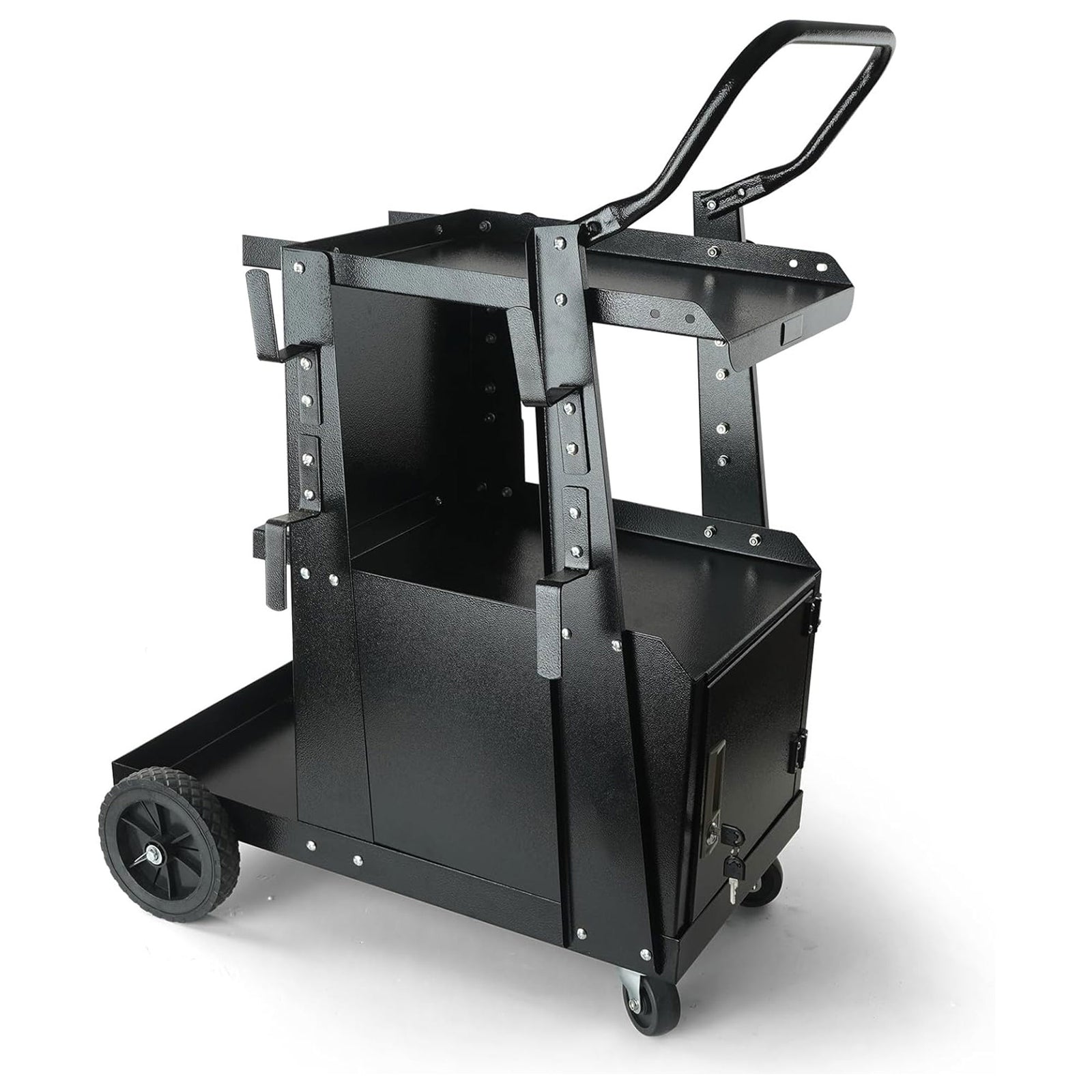 Vevor 2 Tier Welding Cart with Anti Theft Lockable Cabinet & Swivel Wheels(Used) - VMInnovations