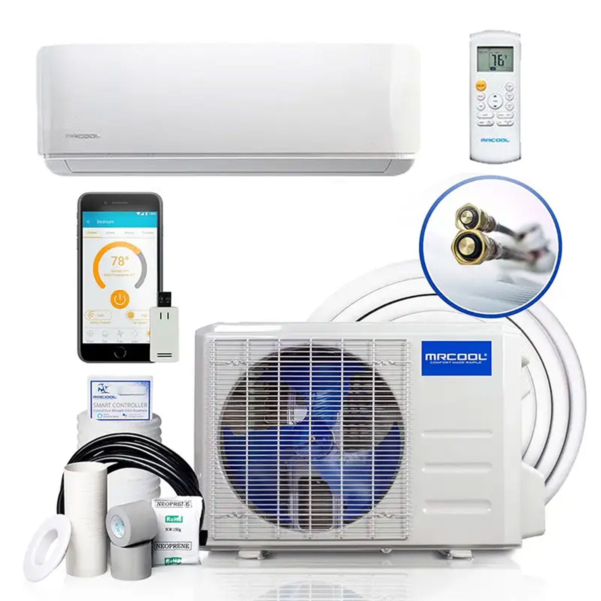 MRCOOL 12,000 BTU WiFi Smart DIY Star Ductless Mini Split Air Conditioner, White