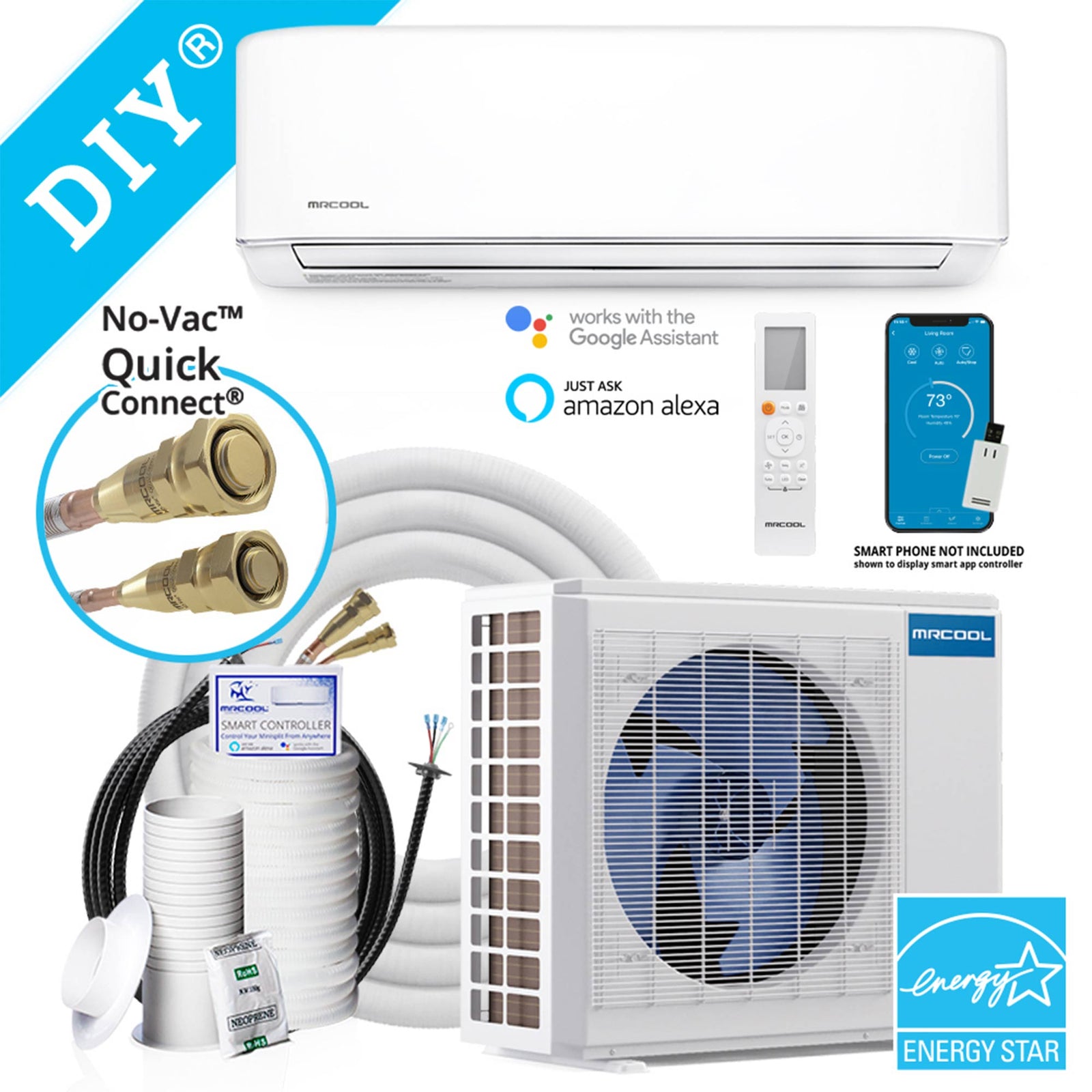 MRCOOL 12,000 BTU WiFi Star Ductless Mini Split Air Conditioner, White(Open Box) - VMInnovations