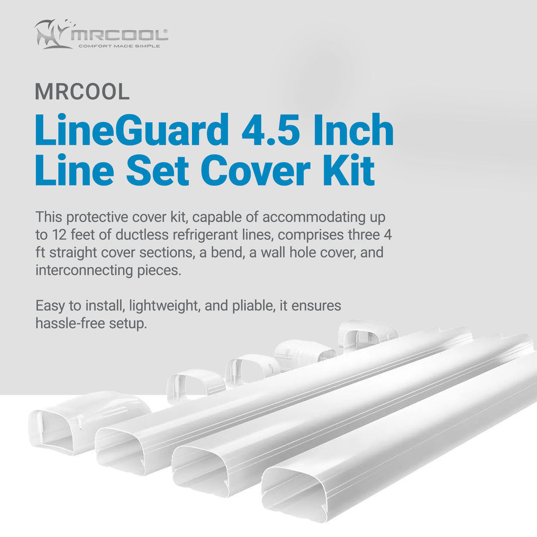 MrCool 4.5" Line Set Cover Kit, Durable HVAC Line Protection, 12 Ft (Open Box)