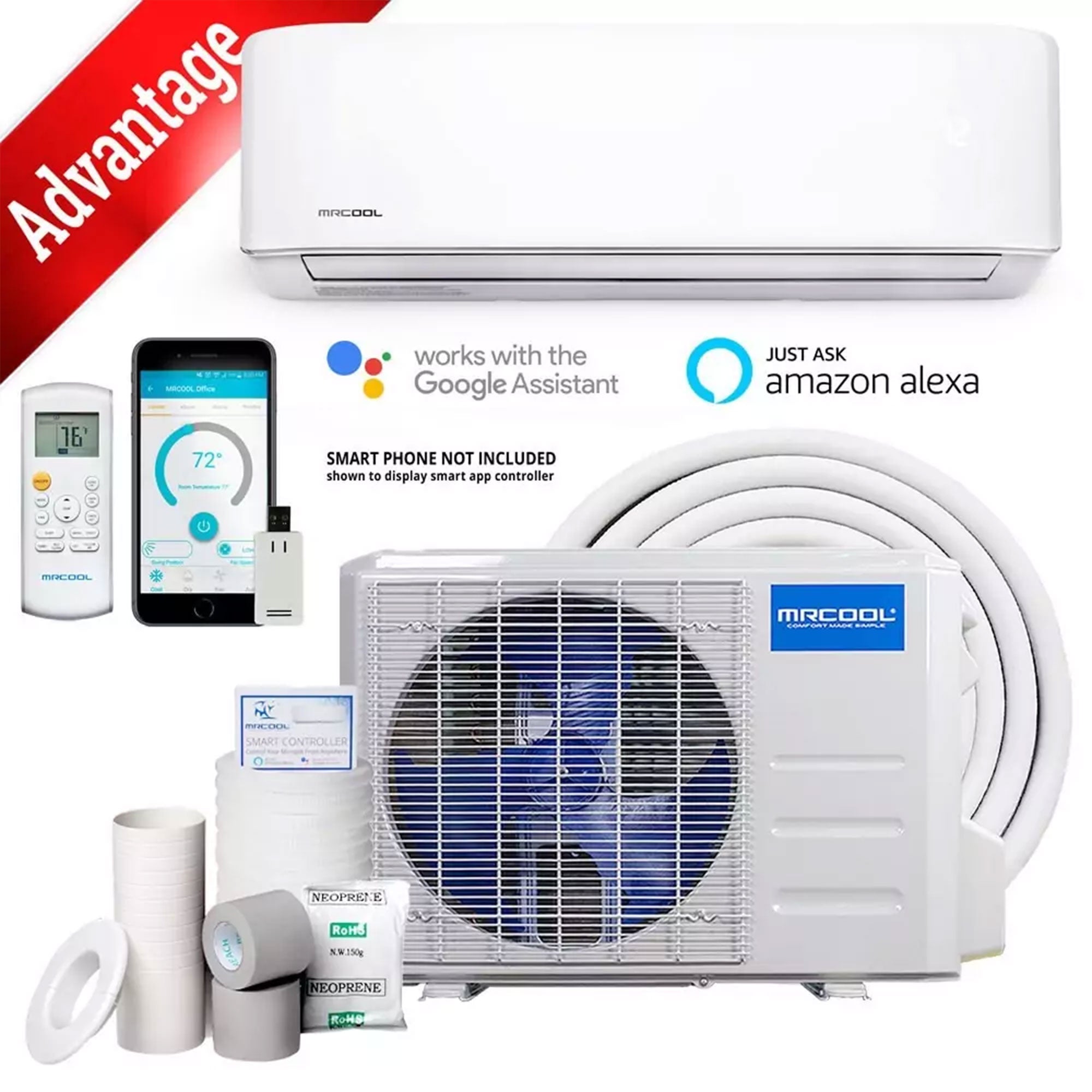 MRCOOL Advantage 9,000 BTU Ductless Inverter Wall Mount Heat Pump, White (Used) - VMInnovations