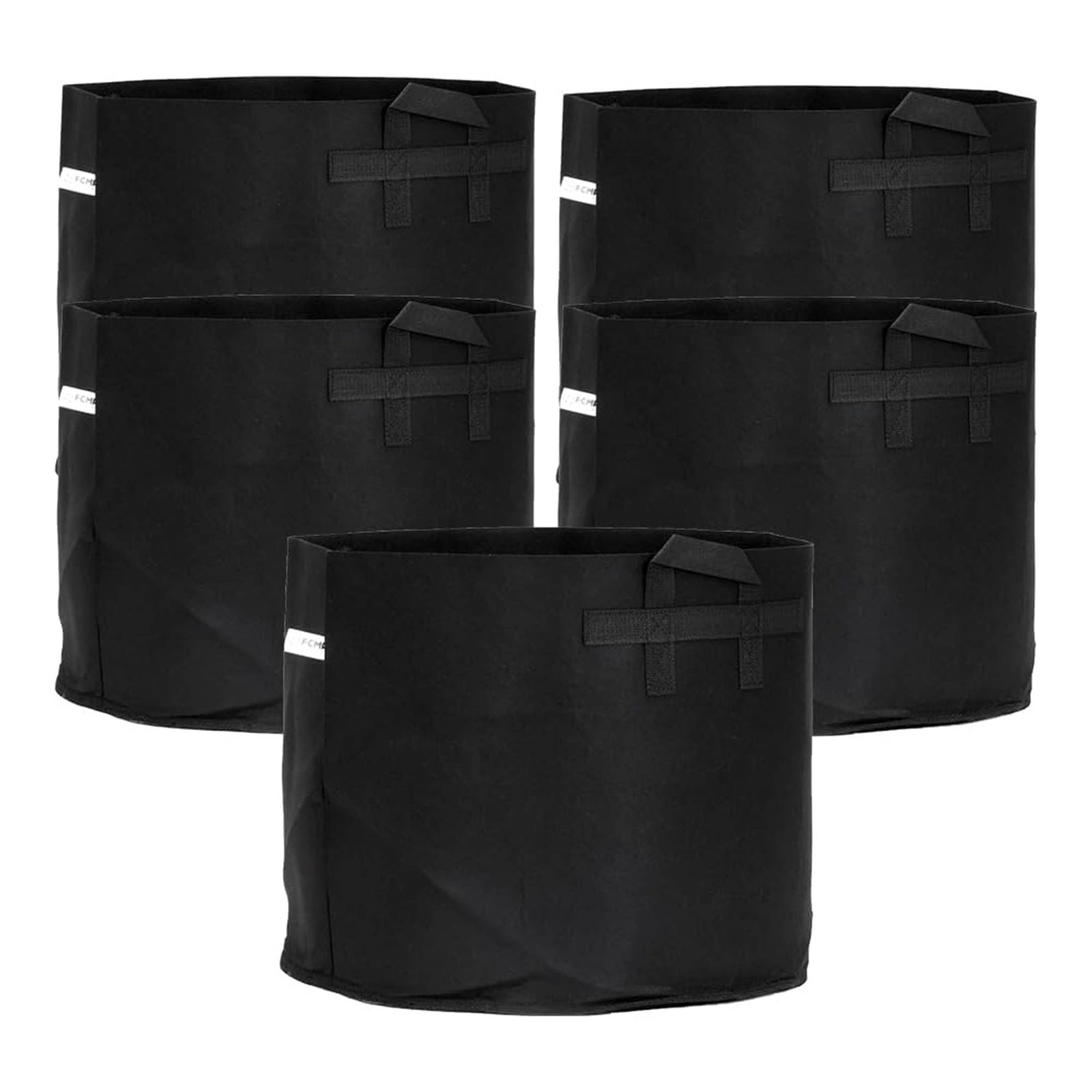 FCMP Outdoor 10 Gallon Modern Non Woven Breathable Grow Bags, Black (5 Pack) - VMInnovations