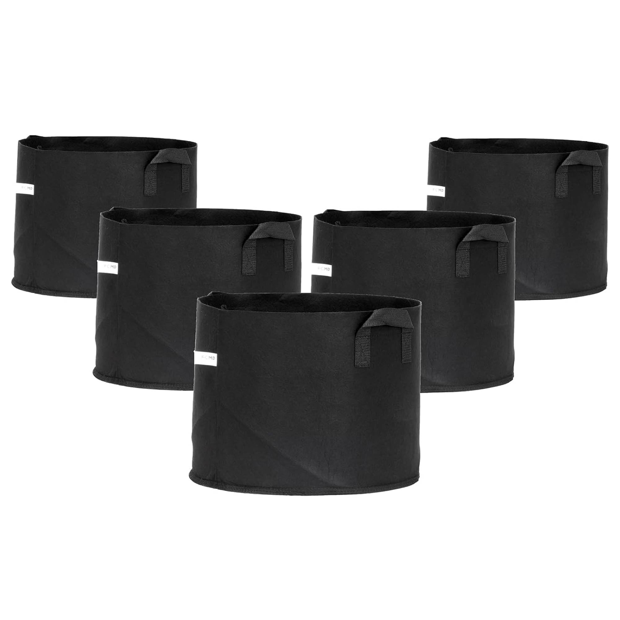 FCMP Outdoor 20 Gallon Modern Non Woven Breathable Grow Bags, Black (5 Pack) - VMInnovations