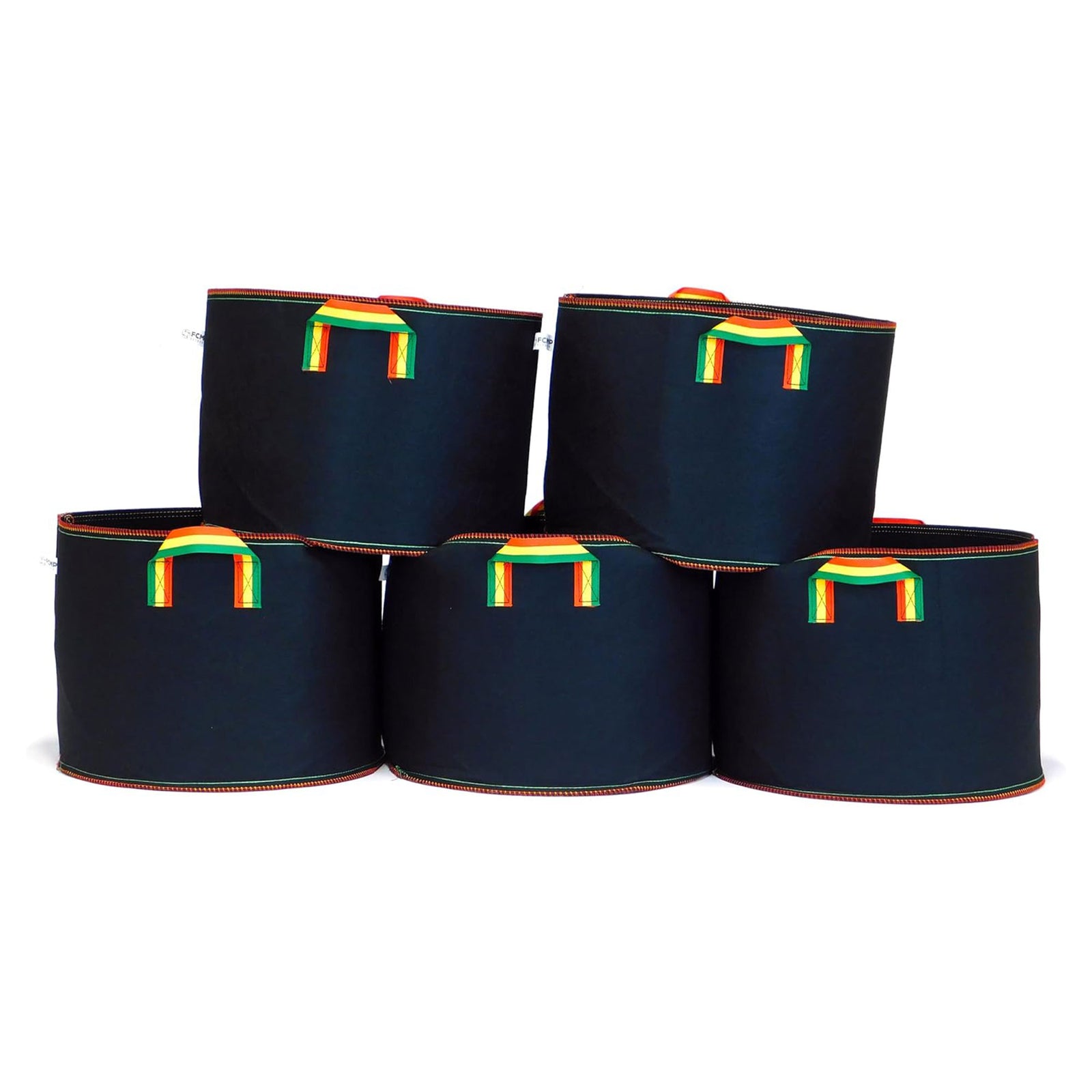 FCMP Outdoor 10 Gal Modern Non Woven Breathable Grow Bags, Multicolor (5 Pack) - VMInnovations