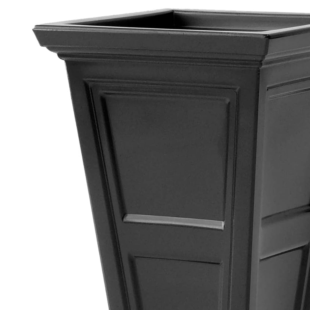 FCMP Chelsea Planter Box with Self Watering Feature, Black (2 Pack) (Open Box)