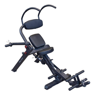 Body Solid Recumbent Ab Bench w/Steel Frame for Abs & Obliques, Black (Open Box)