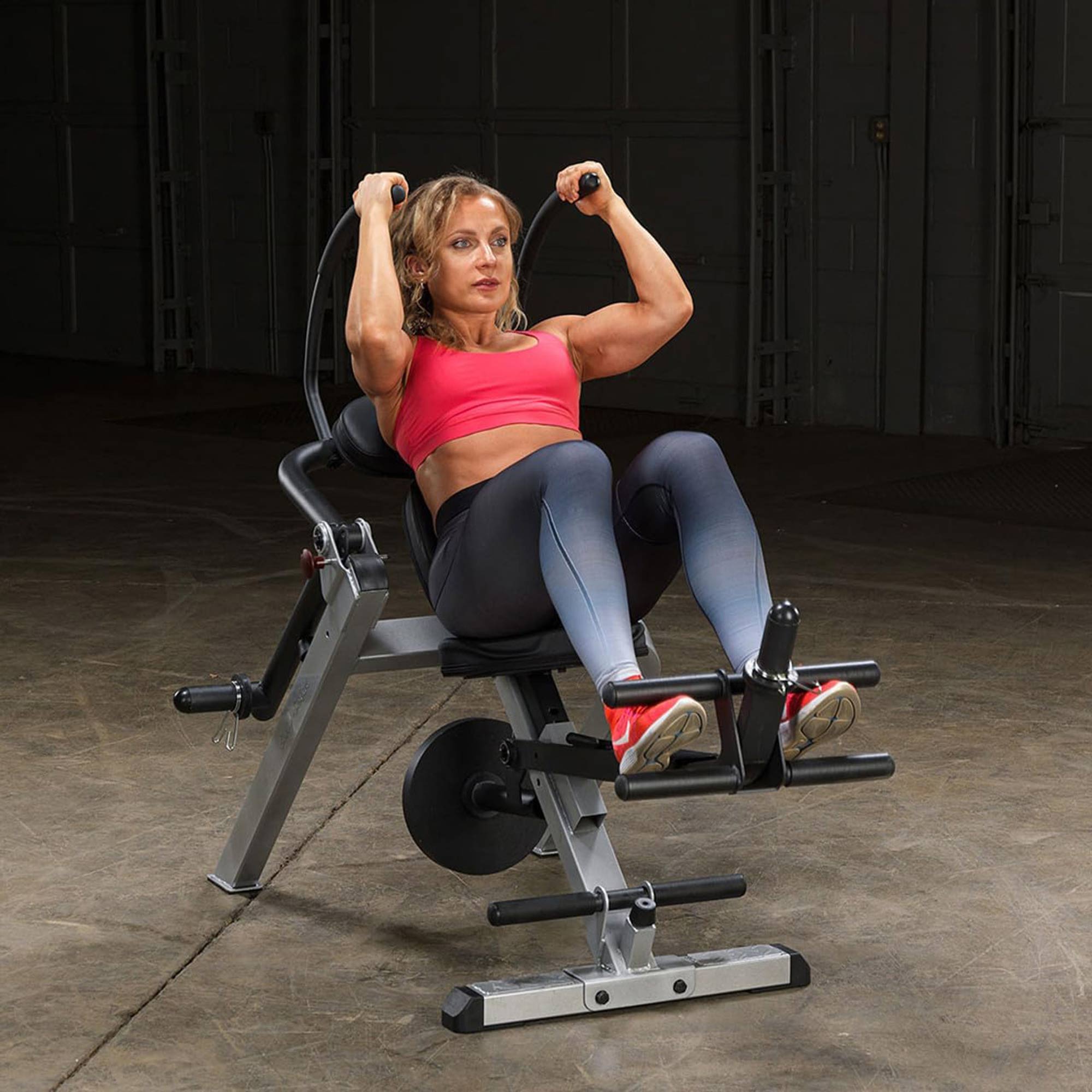 Body Solid Recumbent Ab Bench w/Steel Frame for Abs & Obliques, Black (Open Box)