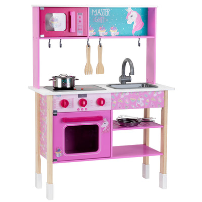 Theo Klein Princess Coralie Unicorn Wood Kitchen Pretend Playset for Kids 3 & Up
