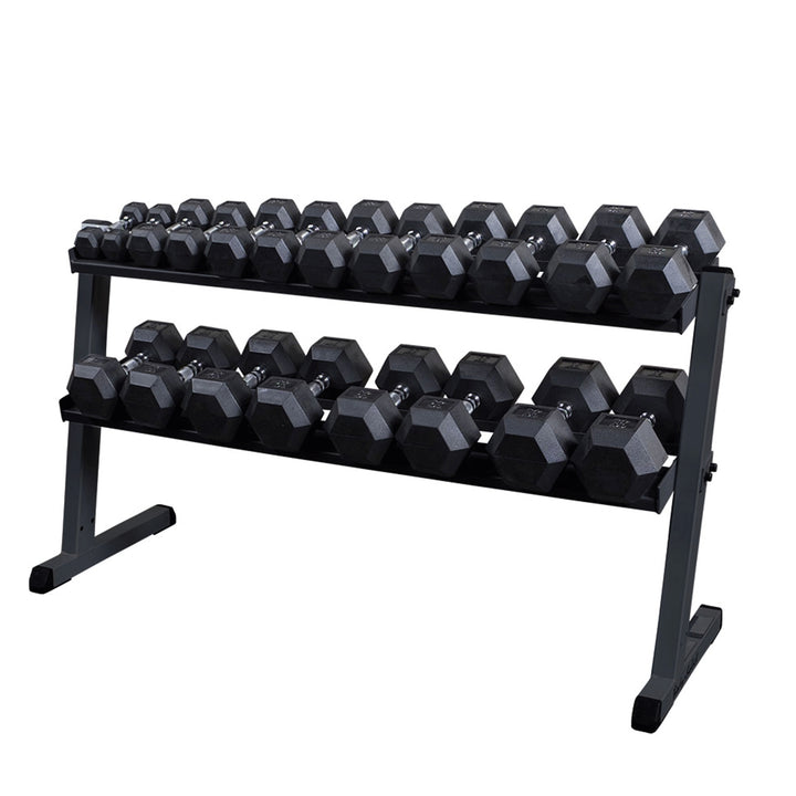 Body Solid 2 Tier Dumbbell Rack with Heavy Gauge Steel Construction (Used)