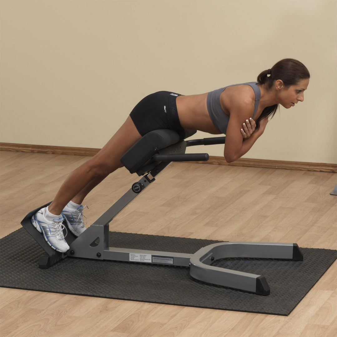 Body Solid 45 Degree Back Hyper Extension & Heavy Gauge Steel w/Pads, Gray(Used)