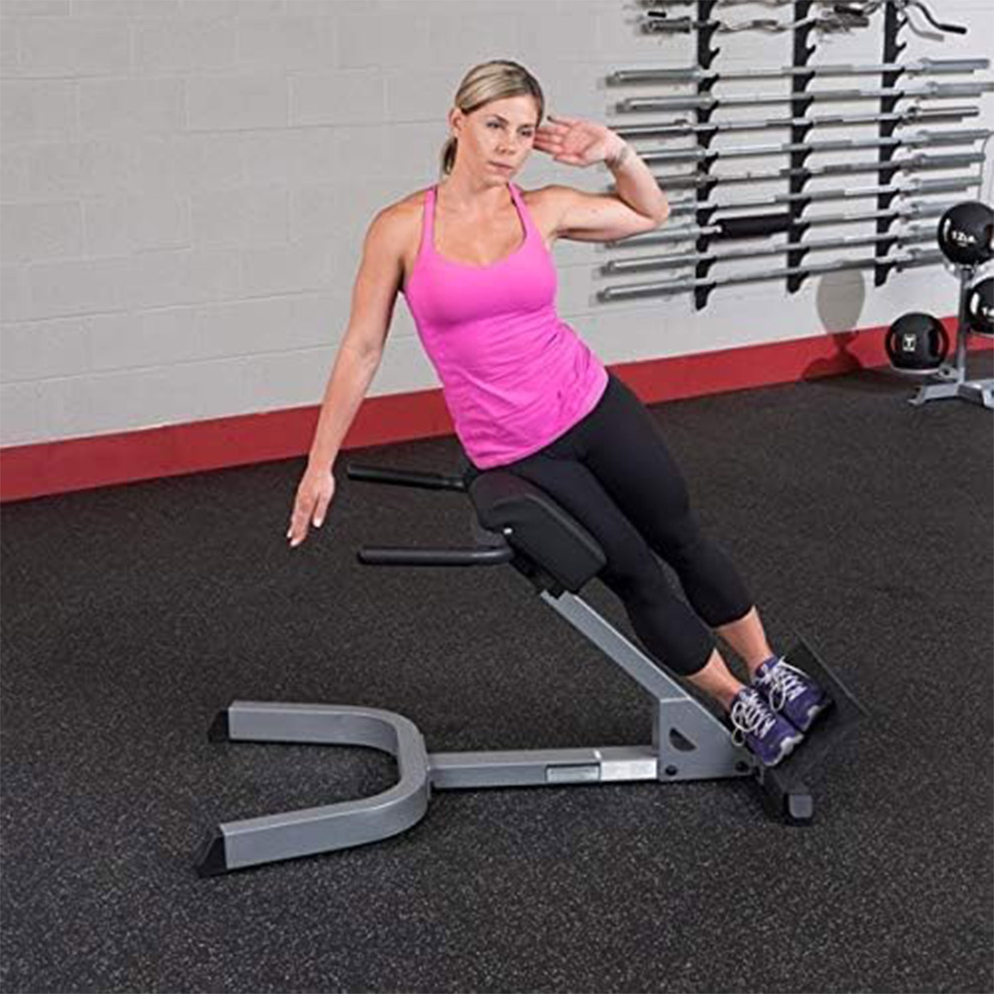 Body Solid 45 Degree Back Hyper Extension & Heavy Gauge Steel w/Pads, Gray(Used) - VMInnovations