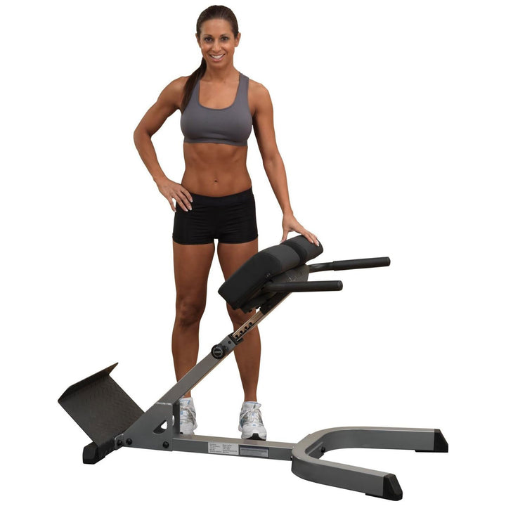 Body Solid 45 Degree Back Hyper Extension and Heavy Gauge Steel with Pads, Gray - VMInnovations