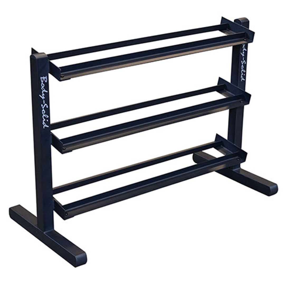 Body 3 Tier Horizontal Dumbbell Rack w/Heavy Gauge Steel Construction (Open Box) - VMInnovations