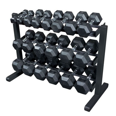 Body 3 Tier Horizontal Dumbbell Rack w/Heavy Gauge Steel Construction (Open Box)