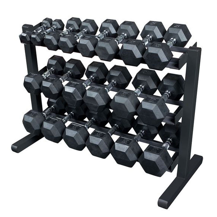 Body 3 Tier Horizontal Dumbbell Rack w/Heavy Gauge Steel Construction (Open Box) - VMInnovations