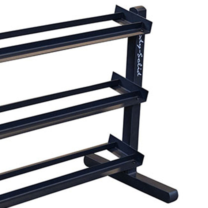 Body Solid 3 Tier Horizontal Dumbbell Rack with Heavy Gauge Steel Construction - VMInnovations